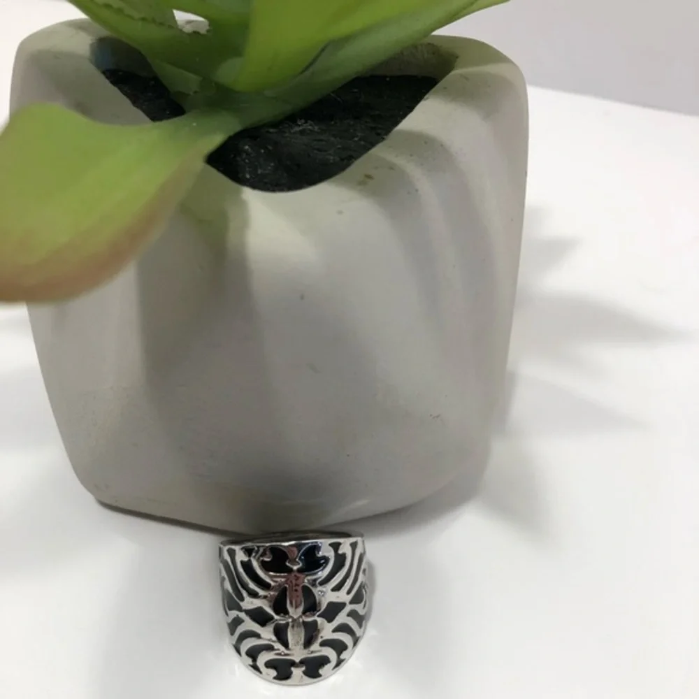Black and Silver ring